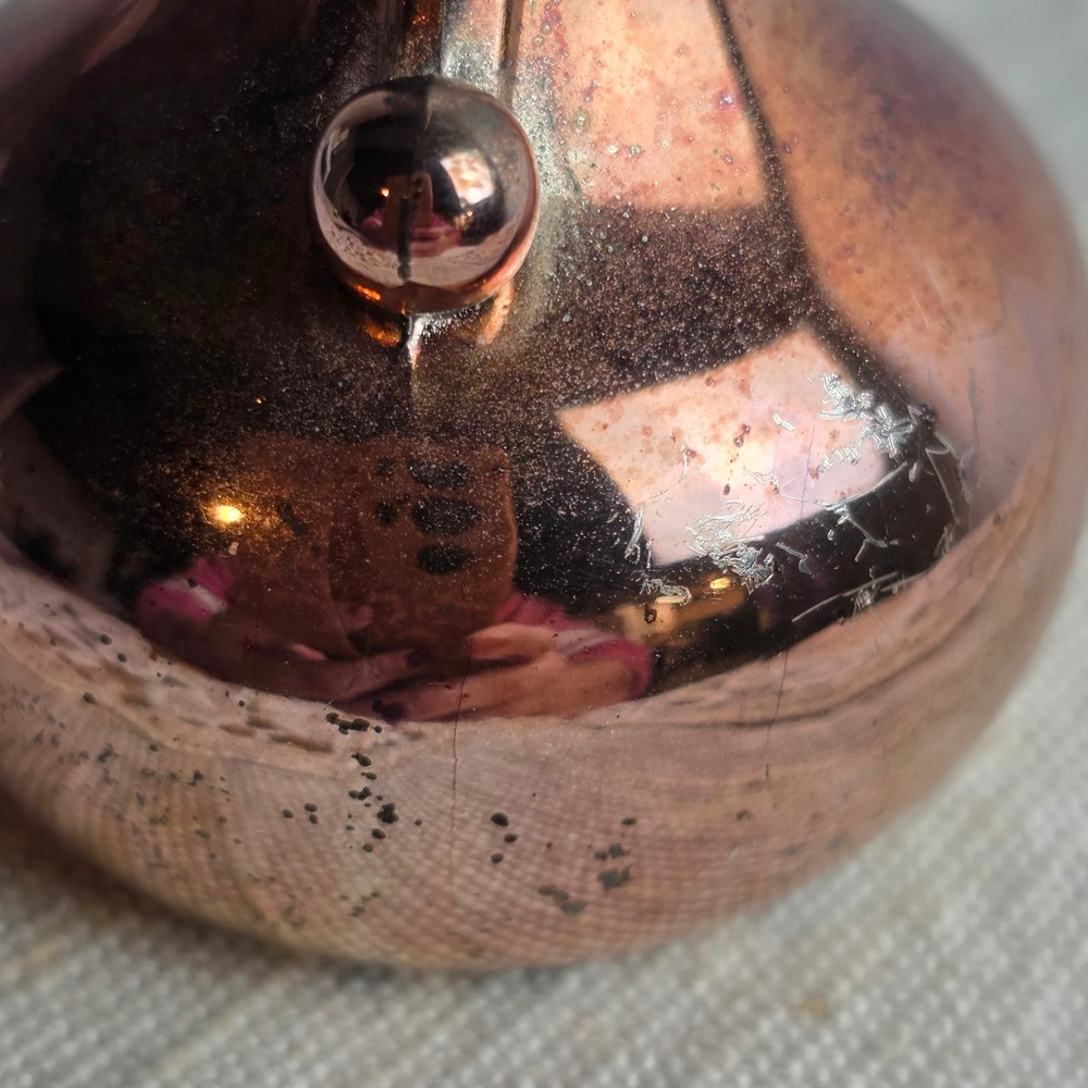 Vintage Copper Color Bud Vase Mid Century Modern Sleek Handle Heavy - Picture 5 of 9